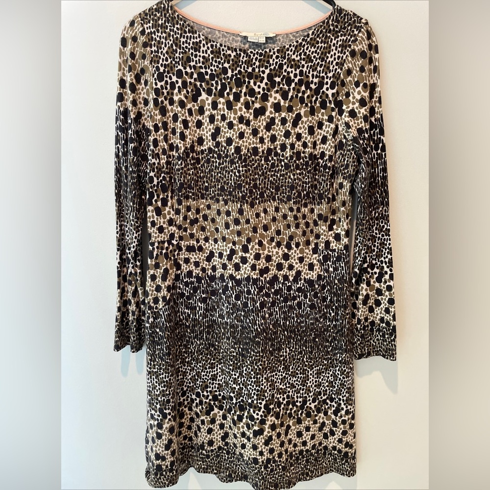 Boden Women’s Cheetah Leopard print Long Sleeve Dress Size 8L